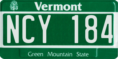 VT license plate NCY184