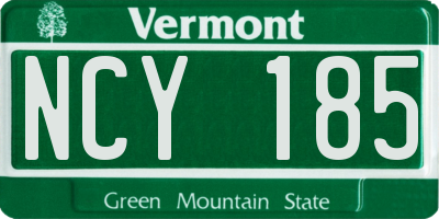 VT license plate NCY185