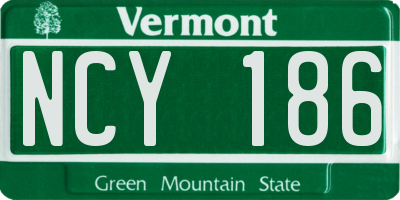 VT license plate NCY186