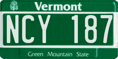 VT license plate NCY187