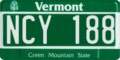 VT license plate NCY188