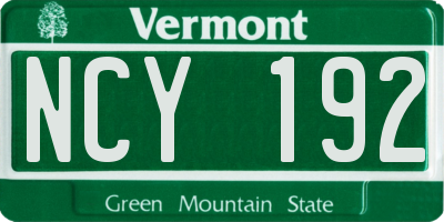 VT license plate NCY192