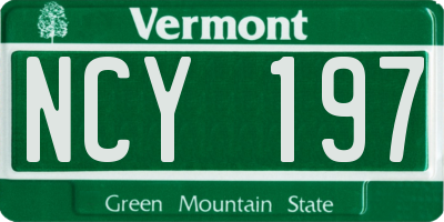 VT license plate NCY197
