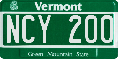 VT license plate NCY200