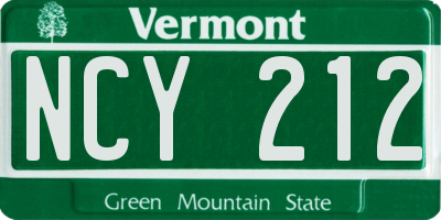 VT license plate NCY212
