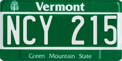 VT license plate NCY215