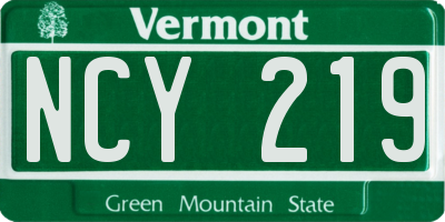 VT license plate NCY219