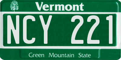 VT license plate NCY221