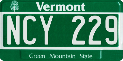 VT license plate NCY229