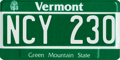 VT license plate NCY230