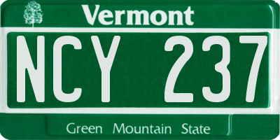 VT license plate NCY237