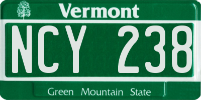 VT license plate NCY238
