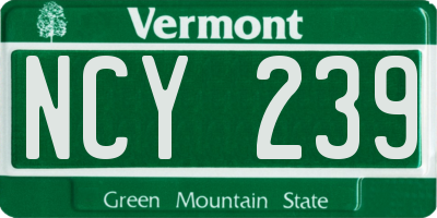 VT license plate NCY239