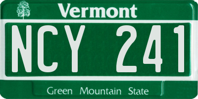 VT license plate NCY241
