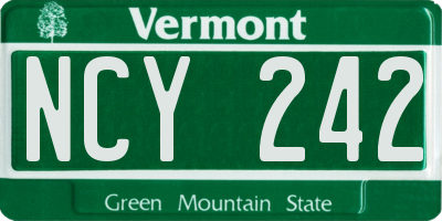 VT license plate NCY242
