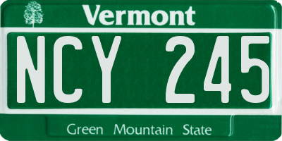 VT license plate NCY245