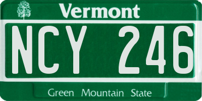 VT license plate NCY246