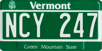 VT license plate NCY247