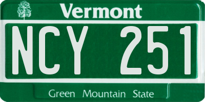 VT license plate NCY251