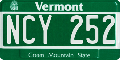 VT license plate NCY252