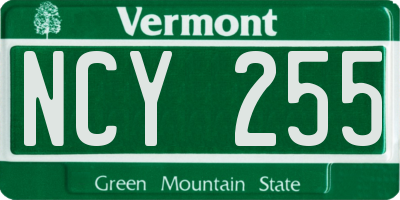 VT license plate NCY255