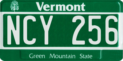 VT license plate NCY256