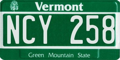 VT license plate NCY258