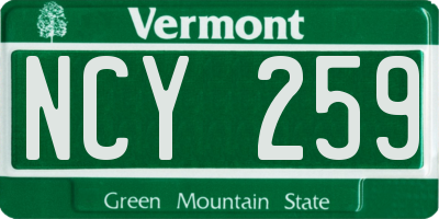 VT license plate NCY259