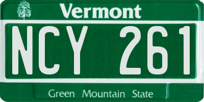 VT license plate NCY261
