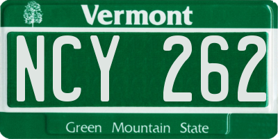 VT license plate NCY262