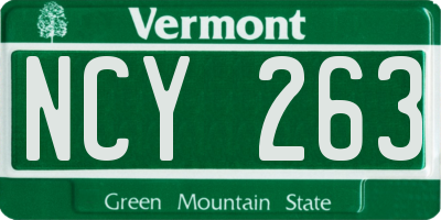 VT license plate NCY263