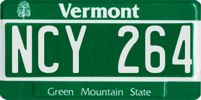 VT license plate NCY264