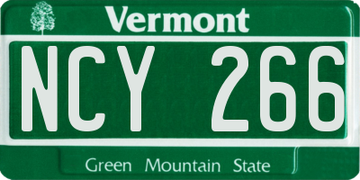 VT license plate NCY266