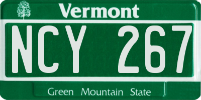VT license plate NCY267