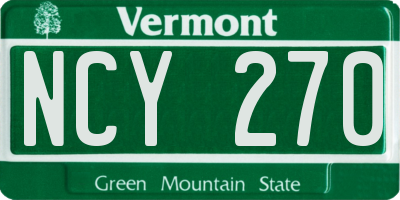 VT license plate NCY270