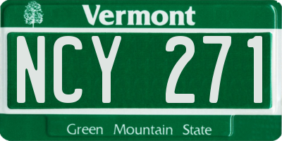 VT license plate NCY271