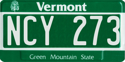 VT license plate NCY273