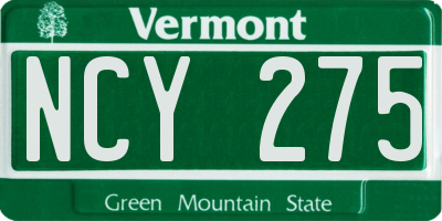 VT license plate NCY275
