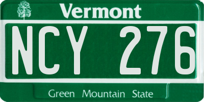 VT license plate NCY276