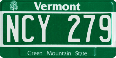 VT license plate NCY279