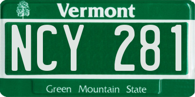 VT license plate NCY281