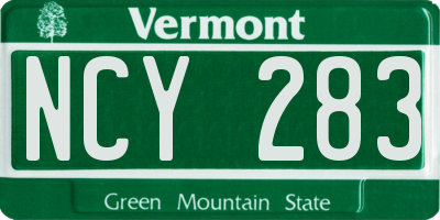 VT license plate NCY283