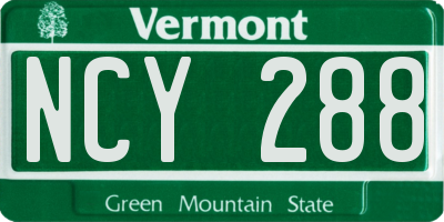 VT license plate NCY288