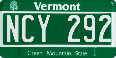 VT license plate NCY292