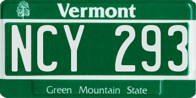 VT license plate NCY293