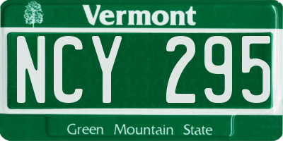 VT license plate NCY295