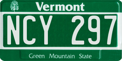 VT license plate NCY297