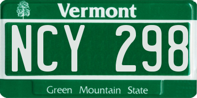 VT license plate NCY298
