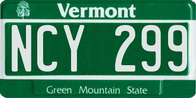 VT license plate NCY299