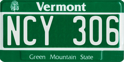 VT license plate NCY306